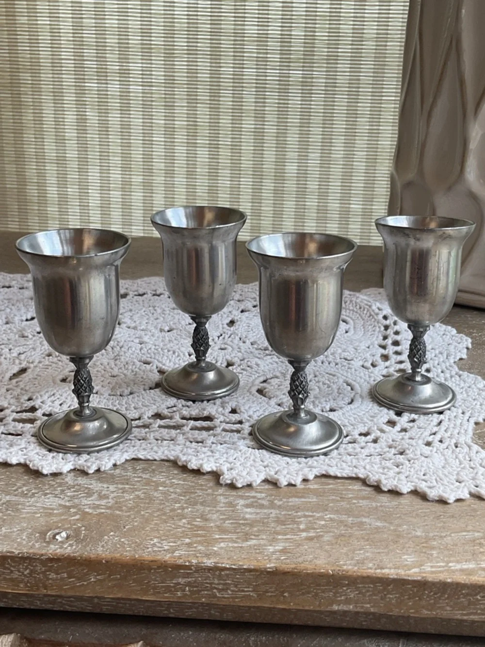 Vintage Revere Pewter cordial glasses- Set of 4 - Picture 2 of 7
